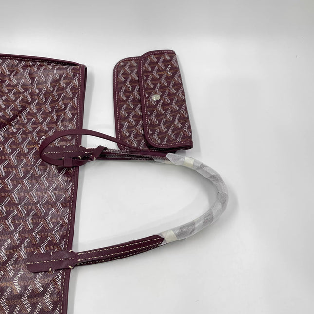 Goyard Anjou PM Medium Tote Burgundy Reversible Leather Lining