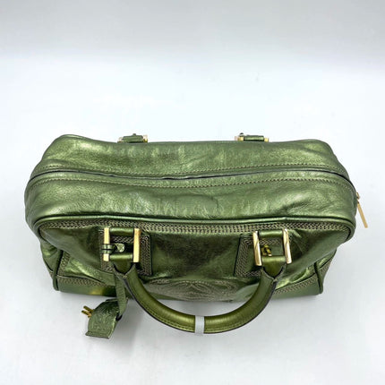 Loewe Amazona 29 Zip Around in Metallic Green Lambskin Leather