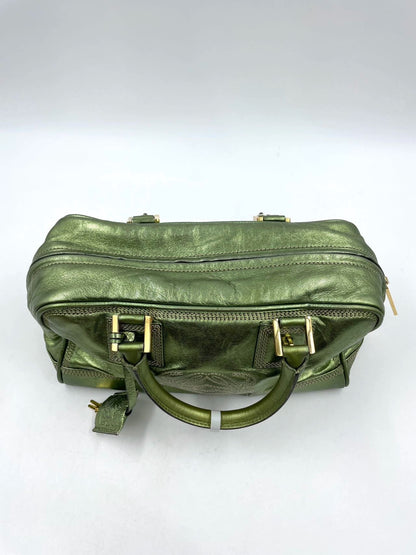 Loewe Amazona 29 Zip Around in Metallic Green Lambskin Leather