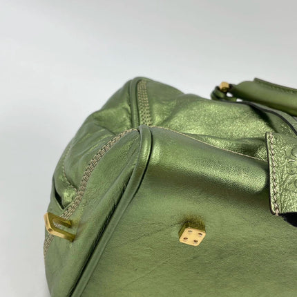Loewe Amazona 29 Zip Around in Metallic Green Lambskin Leather