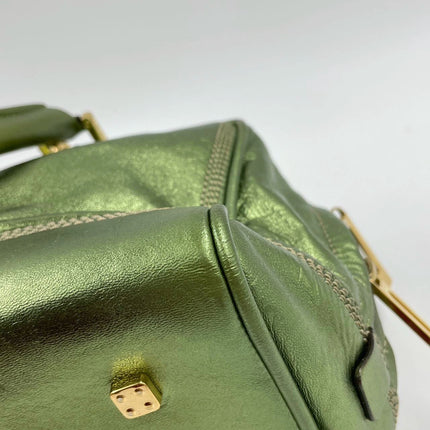 Loewe Amazona 29 Zip Around in Metallic Green Lambskin Leather