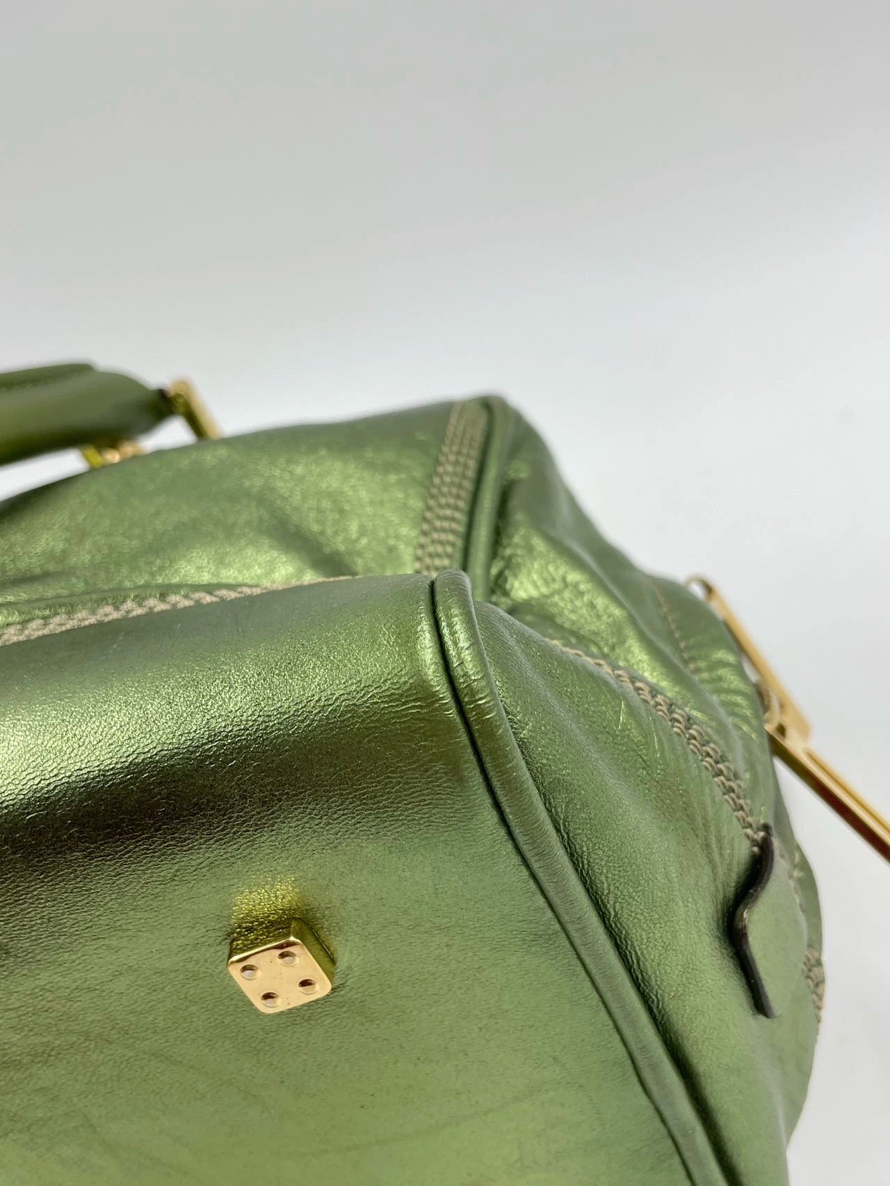 Loewe Amazona 29 Zip Around in Metallic Green Lambskin Leather