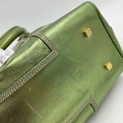 Loewe Amazona 29 Zip Around in Metallic Green Lambskin Leather