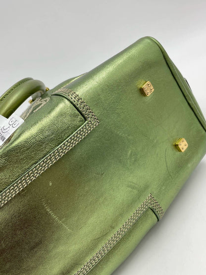 Loewe Amazona 29 Zip Around in Metallic Green Lambskin Leather