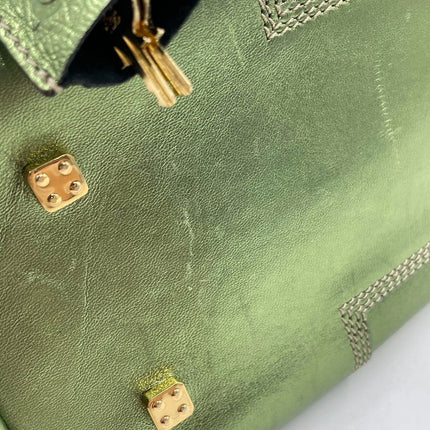 Loewe Amazona 29 Zip Around in Metallic Green Lambskin Leather