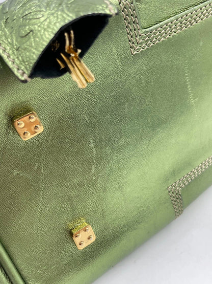 Loewe Amazona 29 Zip Around in Metallic Green Lambskin Leather