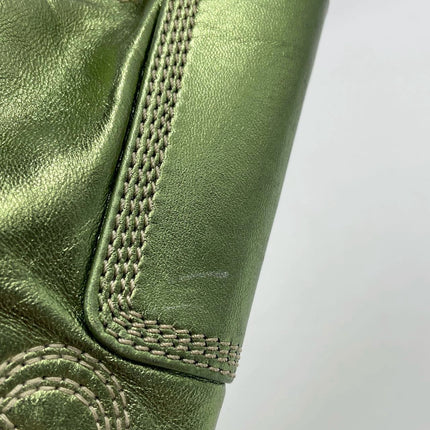 Loewe Amazona 29 Zip Around in Metallic Green Lambskin Leather