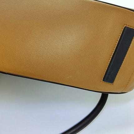 Prada bowling brown leather and suede top handle bag