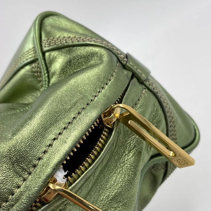 Loewe Amazona 29 Zip Around in Metallic Green Lambskin Leather