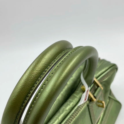 Loewe Amazona 29 Zip Around in Metallic Green Lambskin Leather