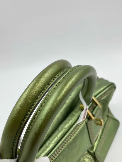 Loewe Amazona 29 Zip Around in Metallic Green Lambskin Leather