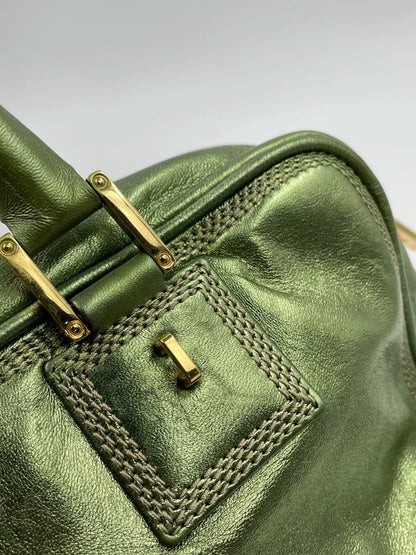 Loewe Amazona 29 Zip Around in Metallic Green Lambskin Leather