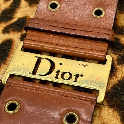 Dior Street Chic Hobo Leopard Print Pony-hair Calfskin