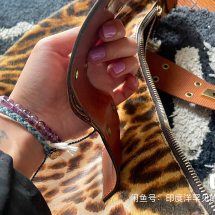 Dior Street Chic Hobo Leopard Print Pony-hair Calfskin