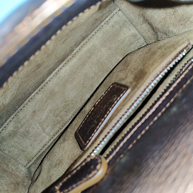 Lady Dior Mini Metallic Brick Red Calfskin Leather Gold Hardware Leather Strap 2017