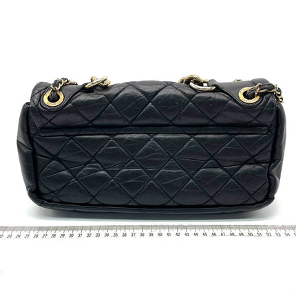 Chanel Paris Bombay Pondicherry Flap Bag Quilted Medium Black Gold Hardware