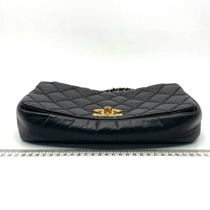 Chanel Paris Bombay Pondicherry Flap Bag Quilted Medium Black Gold Hardware