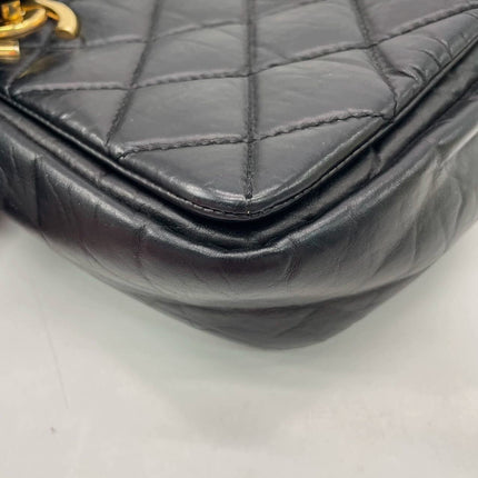 Chanel Paris Bombay Pondicherry Flap Bag Quilted Medium Black Gold Hardware