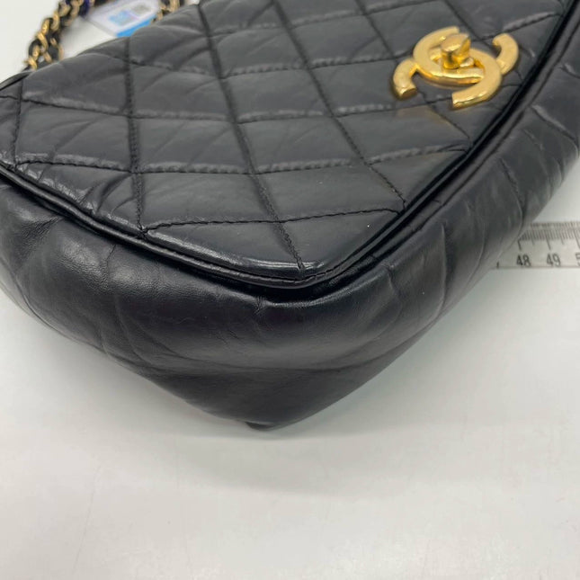 Chanel Paris Bombay Pondicherry Flap Bag Quilted Medium Black Gold Hardware