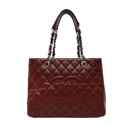 Chanel GST Grand Shopping Tote Burgundy Caviar Leather GM Silver Hardware