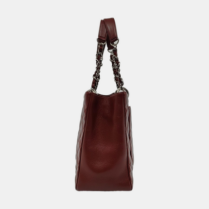 Chanel GST Grand Shopping Tote Burgundy Caviar Leather GM Silver Hardware