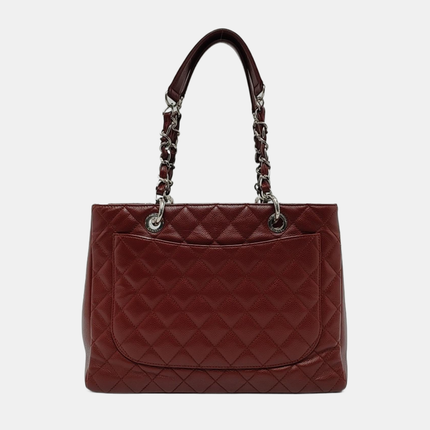 Chanel GST Grand Shopping Tote Burgundy Caviar Leather GM Silver Hardware