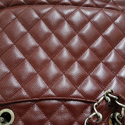 Chanel GST Grand Shopping Tote Burgundy Caviar Leather GM Silver Hardware