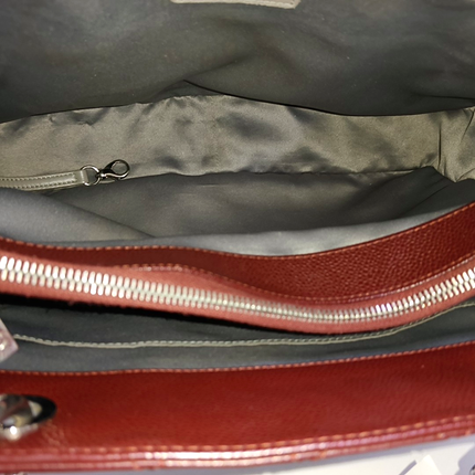 Chanel GST Grand Shopping Tote Burgundy Caviar Leather GM Silver Hardware