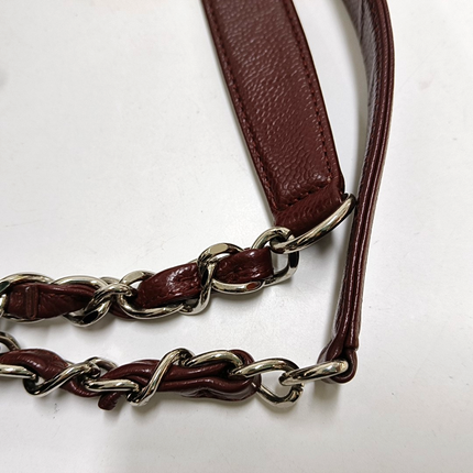 Chanel GST Grand Shopping Tote Burgundy Caviar Leather GM Silver Hardware