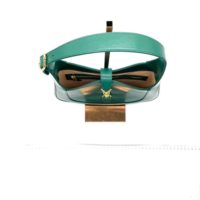 Sold Gucci Jackie 1961 Green Leather Bag Small with Adjustable Strap
