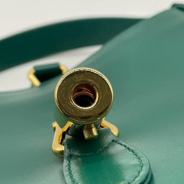 Sold Gucci Jackie 1961 Green Leather Bag Small with Adjustable Strap
