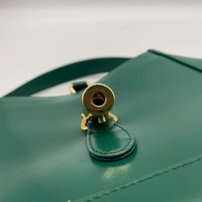 Sold Gucci Jackie 1961 Green Leather Bag Small with Adjustable Strap