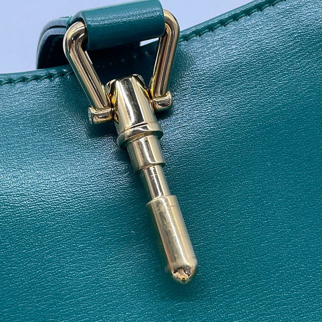 Sold Gucci Jackie 1961 Green Leather Bag Small with Adjustable Strap