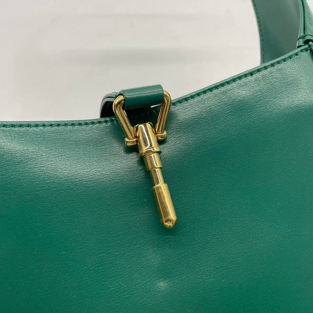 Sold Gucci Jackie 1961 Green Leather Bag Small with Adjustable Strap