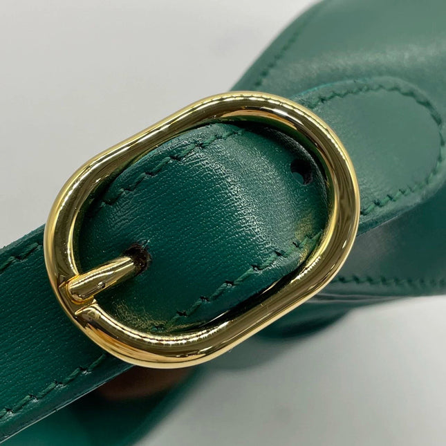 Sold Gucci Jackie 1961 Green Leather Bag Small with Adjustable Strap