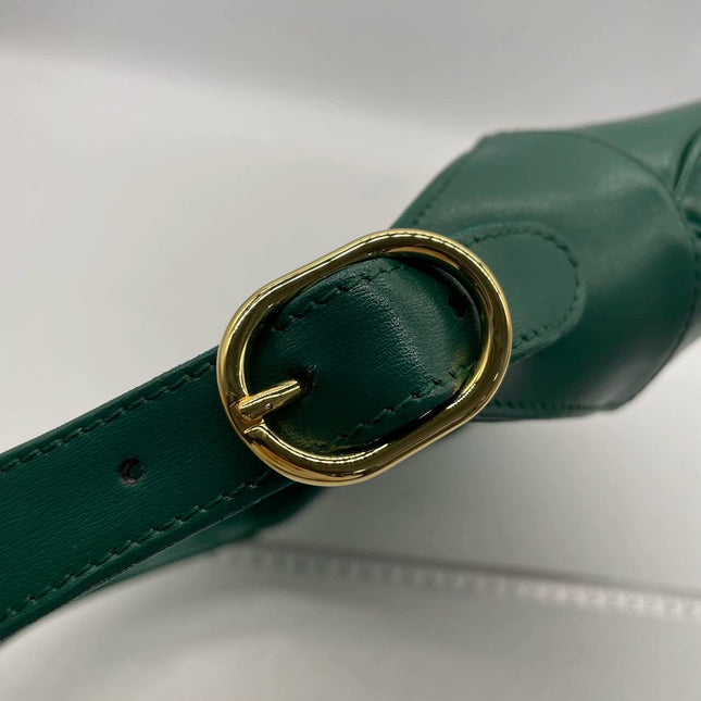 Sold Gucci Jackie 1961 Green Leather Bag Small with Adjustable Strap