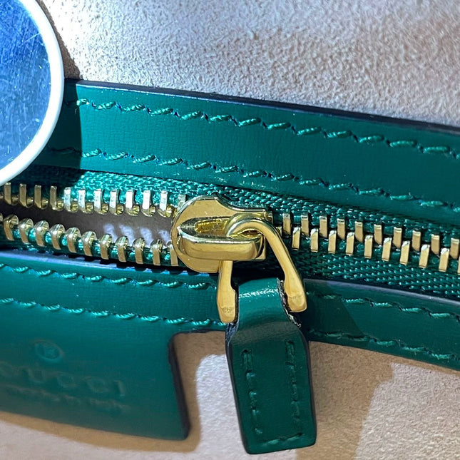 Sold Gucci Jackie 1961 Green Leather Bag Small with Adjustable Strap