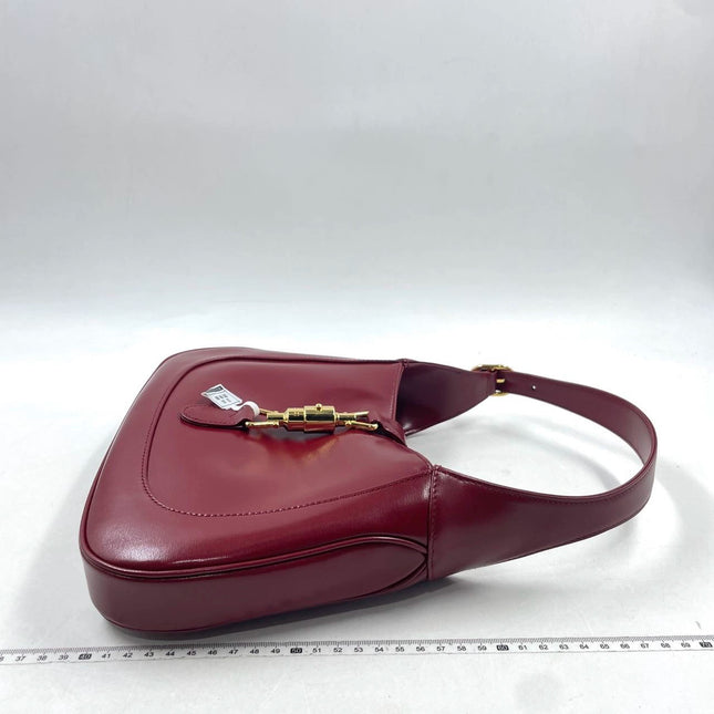 Sold Gucci Jackie 1961 Burgundy Leather Bag Small with Adjustable Strap