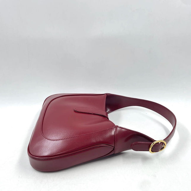 Sold Gucci Jackie 1961 Burgundy Leather Bag Small with Adjustable Strap