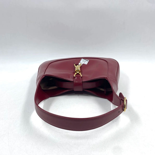 Sold Gucci Jackie 1961 Burgundy Leather Bag Small with Adjustable Strap