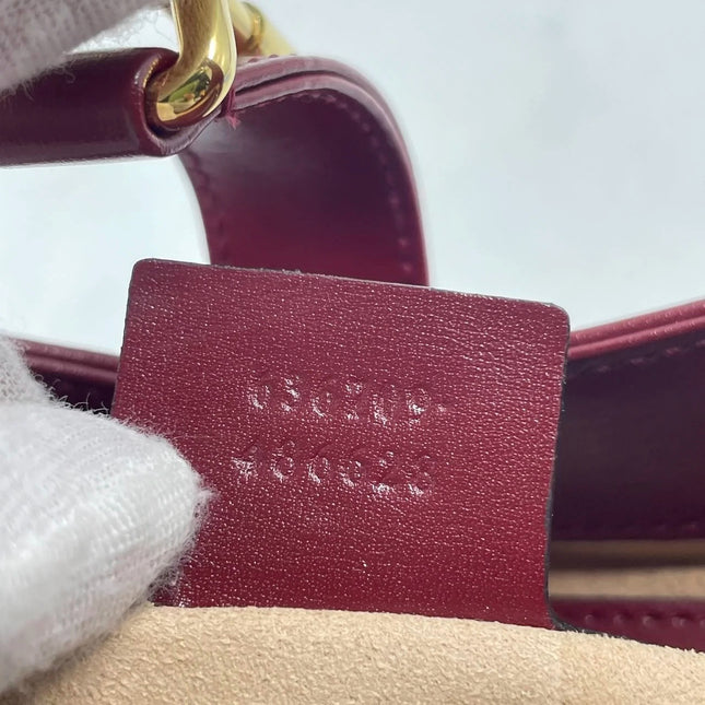 Sold Gucci Jackie 1961 Burgundy Leather Bag Small with Adjustable Strap