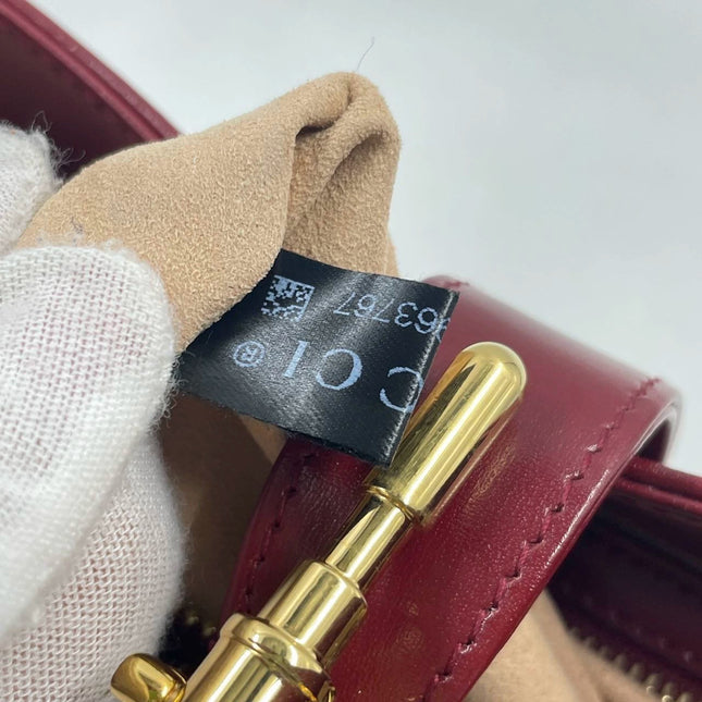 Sold Gucci Jackie 1961 Burgundy Leather Bag Small with Adjustable Strap