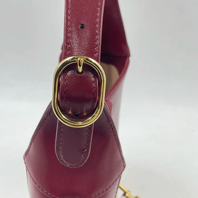 Sold Gucci Jackie 1961 Burgundy Leather Bag Small with Adjustable Strap