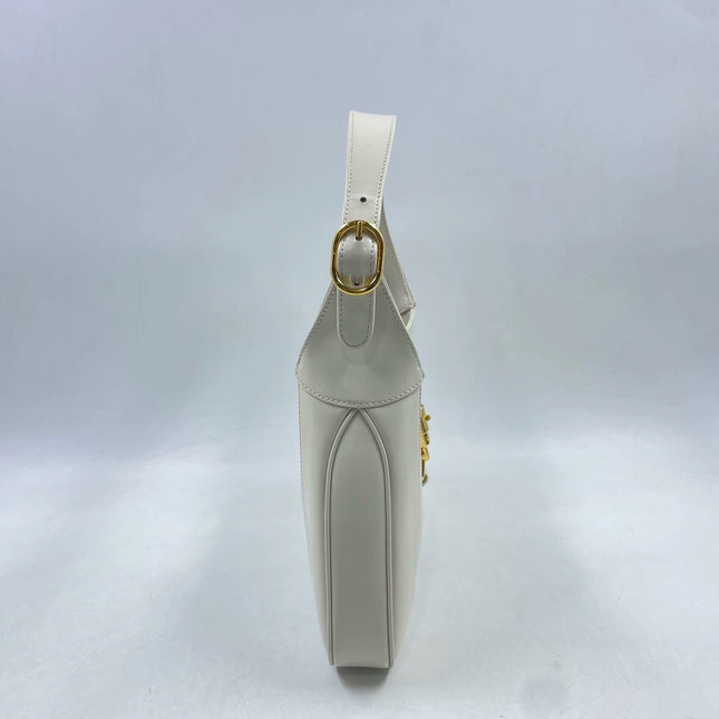 Sold Gucci Jackie 1961 White Leather Bag with Adjustable Strap Size Small
