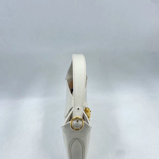 Sold Gucci Jackie 1961 White Leather Bag with Adjustable Strap Size Small