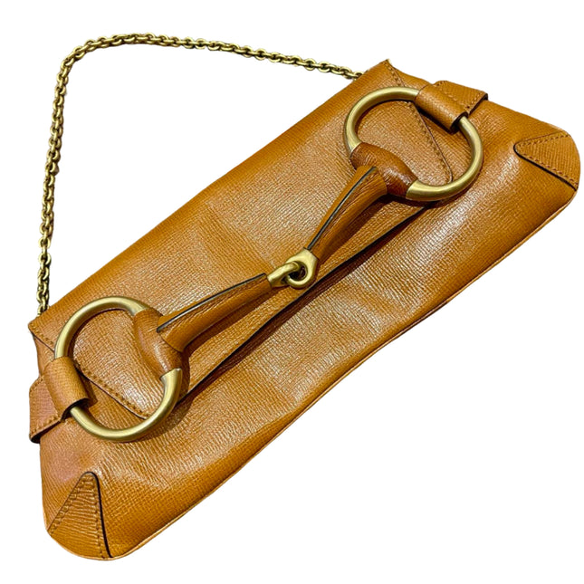 Gucci Horsebit 1955 Vintage Large Brown Leather Chain Shoulder bag-1011