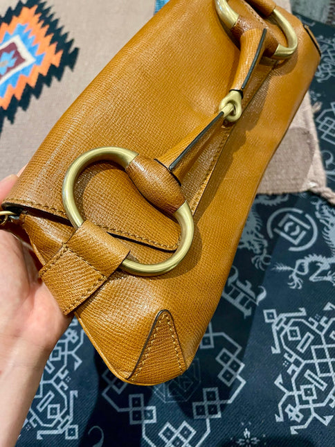 Gucci Horsebit 1955 Vintage Large Brown Leather Chain Shoulder bag