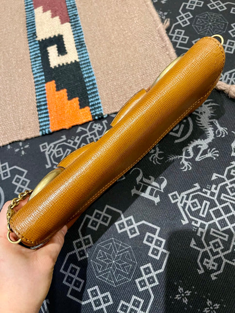 Gucci Horsebit 1955 Vintage Large Brown Leather Chain Shoulder bag