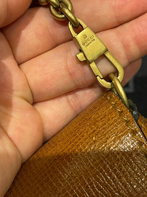 Gucci Horsebit 1955 Vintage Large Brown Leather Chain Shoulder bag