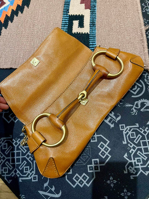 Gucci Horsebit 1955 Vintage Large Brown Leather Chain Shoulder bag